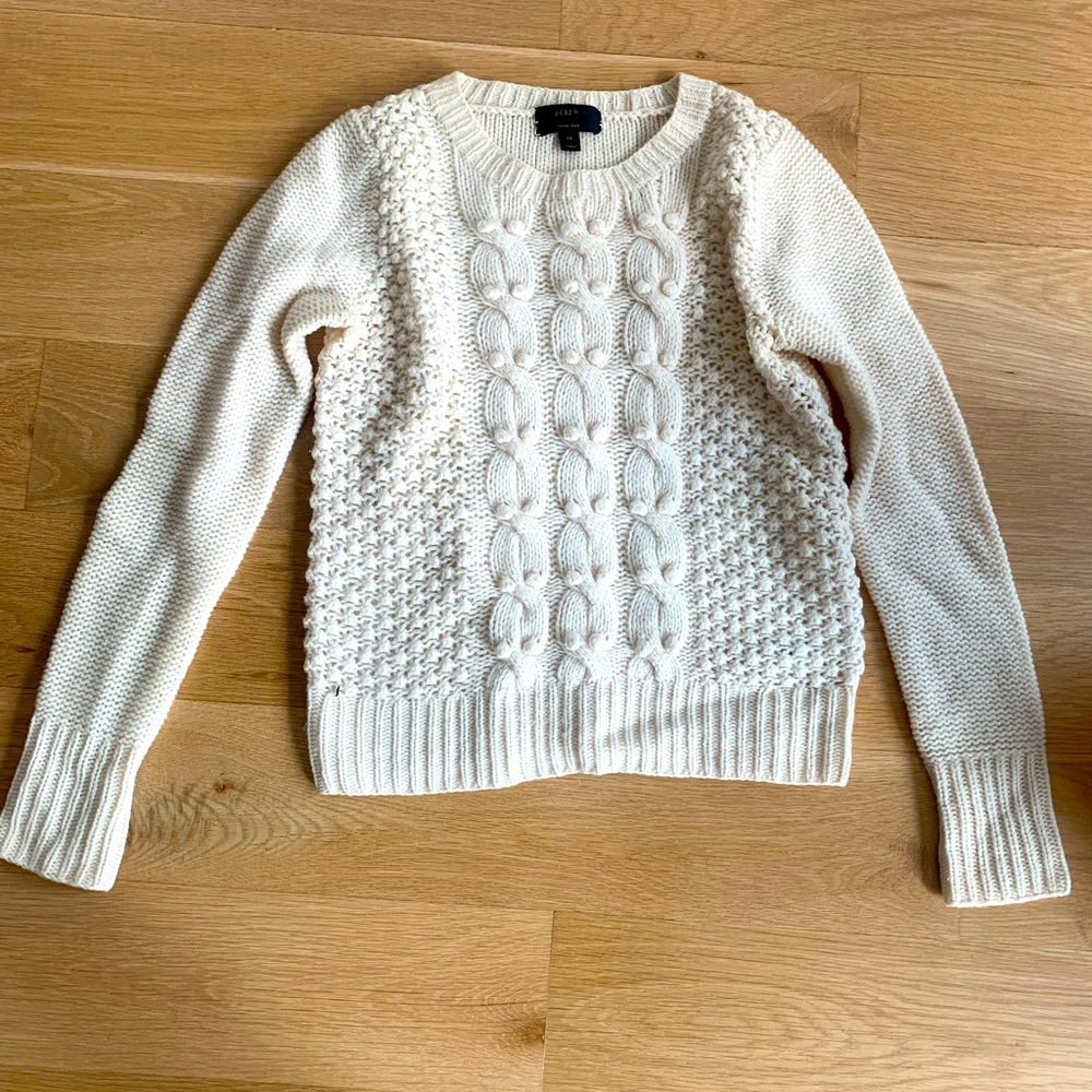J Crew 100% wool cable knit sweater